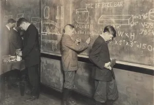 Geometry Prints: Boys at school, vocational printing
