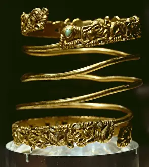 2nd C Prints: Bracelet. 2nd c. BC. Gold and turquoises