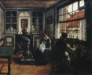 BRAEKELEERHenri de (1840-1888). The Spinner. end 19th c. Oil on canvas. BELGIUM. Tournai. Fine Arts Museum. AISA/Everett Collection (84775)**US SALES ONLY**