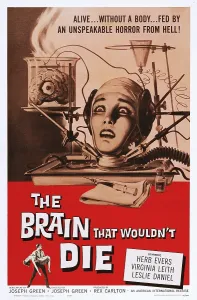 Towel Prints: THE BRAIN THAT WOULDN'T DIE, US poster art, Virginia Leith, 1962