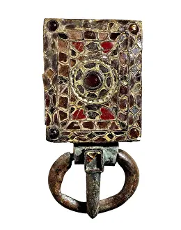 Jewels Prints: Brass belt buckle with encrusted glasses
