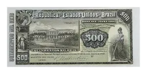 Coin Prints: Brazilian bill (1889). Coin. AISA/Everett Collection**US SALES ONLY**