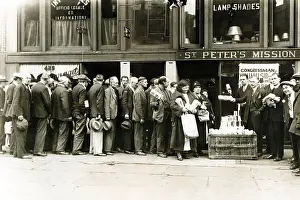 Lines Prints: Breadline for the needy in New York City