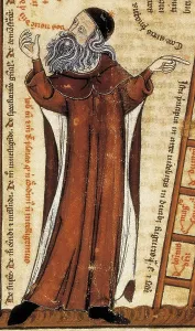 Breviculum ex Artibus Raimundi Lulli Electum. beg. 14th c. Detail with the figure of Ramn Llull from the miniature n