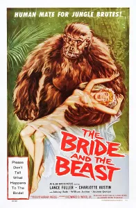 Wedding Dress Prints: THE BRIDE AND THE BEAST, US poster art, Charlotte Austin, 1958