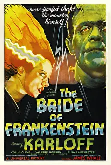 Big Hair Prints: THE BRIDE OF FRANKENSTEIN, from left: Elsa Lanchester, Boris Karloff, 1935