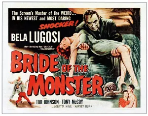 Carrying Prints: BRIDE OF THE MONSTER, top: Bela Lugosi, bottom left: Tor Johnson, 1955