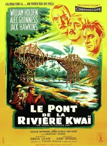THE BRIDGE ON THE RIVER KWAI, (aka LE PONT DE LA RIVIERE KWAI), French poster, top from left: Sessue Hayakawa, Alec Guiness, William Holden, 1957