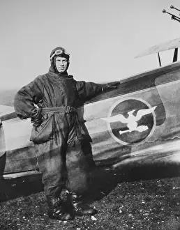 Technology Prints: Brigadier General William Billy Mitchell in a bulky leather flight suit, c. 1919-1920
