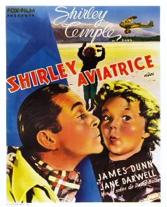 BRIGHT EYES, (aka SHIRLEY AVIATRICE), Belgian poster, from left: James Dunn, Shirley Temple, 1934, TM & Copyright 20th Century Fox Film Corp./courtesy Everett Collection
