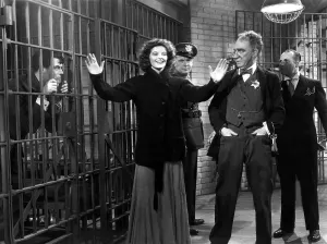 Sheriffs Badge Prints: BRINGING UP BABY, Cary Grant, Katharine Hepburn, Walter Catlett, Fritz Feld, 1938
