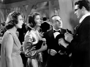 Images Dated 11th October 2013: BRINGING UP BABY, from left, Tala Birell, Katharine Hepburn, Fritz Feld, Cary Grant, 1938