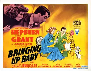 BRINGING UP BABY, US poster, Katharine Hepburn, Cary Grant, 1938