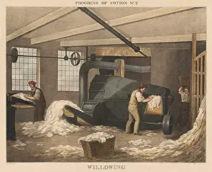 Mills Prints: British 1840s depiction the Progress of Cotton, by Richard Barfoot, 2 of 12