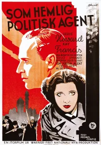 BRITISH AGENT, (aka SOM HEMLIG POLITISK AGENT), Swedish poster, Leslie Howard (top), Kay Franics, 1934