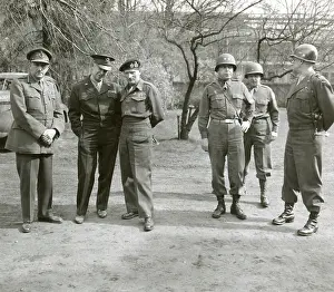 Omar Prints: British and American World War 2 Commanders during a visit by Winston Churchill