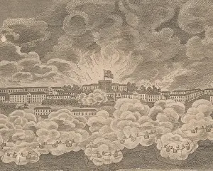Smoke Prints: British engraving of 1814, depicting the burning of Washington on August 24