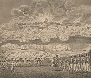 Smoke Prints: British engraving of 1814, depicting the burning of Washington on August 24