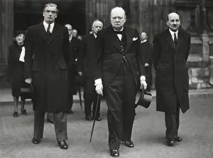 Lcgr1501 Prints: British leaders leaving the Westminster Abby memorial service for David Lloyd George