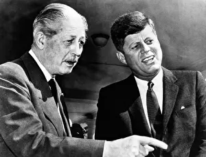 Harold Prints: British Prime Minister Harold Macmillan meets with President John Kennedy in Washington