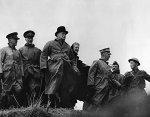 Scotland Prints: British Prime Minister Winston Churchill walking with Wladyslaw Eugeniusz Sikorski
