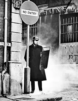 Soldier Prints: British soldier standing guard in Londonderry