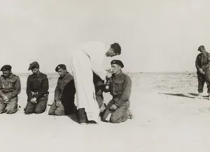 Lcgr1310 Prints: British soldiers receive Holy Communion in the Western Desert