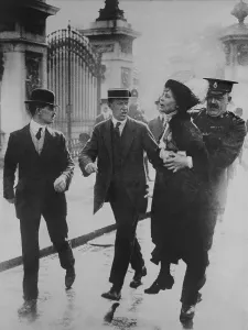 Suffrage Prints: British suffragette Emmeline Pankhurst arrested