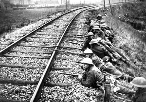 Anonymous Group Portraits Prints: British World War I troops defending the railway line