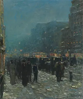 Times Square Prints: BROADWAY AND 42ND STREET, by Childe Hassam, 1902, American painting, oil on canvas