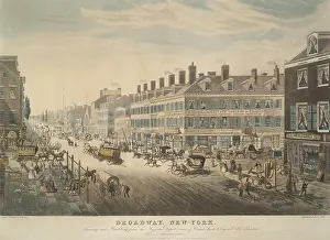 Street Prints: Broadway, New-York, 1836, by British born American artist, John Hill