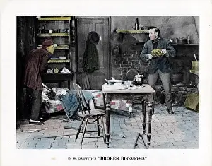 Griffith Prints: BROKEN BLOSSOMS, US lobbycard, from left: Richard Barthelmess