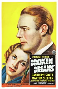 Martha Prints: BROKEN DREAMS, US poster art, from left: Martha Sleeper, Randolph Scott, 1933