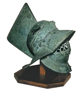Antique Prints: Bronze gladiator's helmet. 1st c