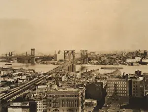 Port Prints: Brooklyn and Manhattan Bridges span the East River 1919