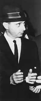 Mobsters Prints: Brooklyn mobster Larry Gallo, leaving Brooklyn federal court in handcuffs