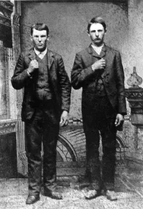 Images Dated 19th May 2010: Brothers in crime, Jesse and Frank James in identical formal posees
