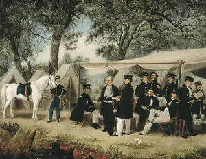BROWN, William Garl (1823-1894). Zachary Taylor (center) at his encampment during the Mexican War. 1847. Oil on canvas. UNITED STATES OF AMERICA. Washington