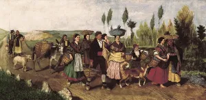BRU ALBIAA, Jos (19th century). Saffron Transport. s.XIX. Costumbrism. Oil on canvas. SPAIN. Valencia. San Pio V Fine Arts Museum. AISA/Everett Collection**US SALES ONLY**