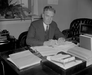 Public Relations Prints: Bruce Barton at his desk, possibly when the adman and author served in Congress from 1937 to 1941