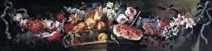 17th C Prints: BRUEGHEL, Abraham (1631-1697). Festoon of fruits