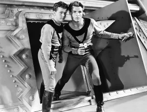 BUCK ROGERS, from left, Jackie Moran, Buster Crabbe, 1939