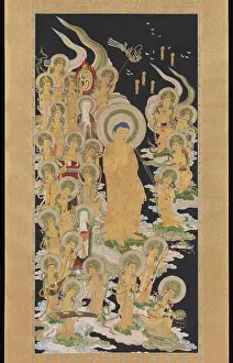 Teacher Prints: BUDDHA AND ATTENDANTS, Japanese, 17th-18th c. painting, ink and color on paper
