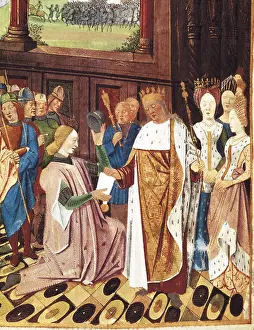 Hand Written Prints: BUEIL, John V of (1406-1477). Charles VIII returned a letter Joan of Arc