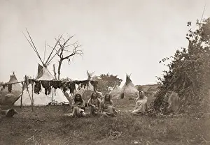 Food Prints: Buffalo meat dries in an Arapaho camp near Fort Dodge