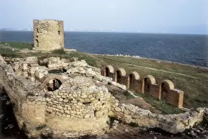 Bizantium Prints: BULGARIA. BURGAS. Nesebar. Church of la Santa Virgen o baslica del Mar en ruinas