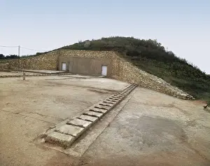 BULGARIA. RUSE. Sveshtari. Thracian Tomb of Sveshtari. Thracian Tomb of Sveshtari (3rd c. BC). Oustide of the hill where the tomb is located