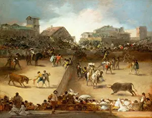 Romanticism Prints: BULL FIGHT IN A DIVIDED RING, by Francisco de Goya