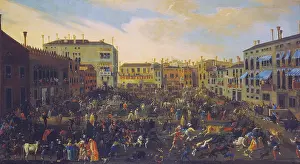 Hunting Prints: Bull Hunting in Campo San Polo (Caccia ai tori in Campo San Polo)