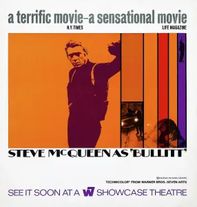 Bisset Prints: BULLITT, l-r: Steve McQueen, Jacqueline Bisset on subway window card, 1968